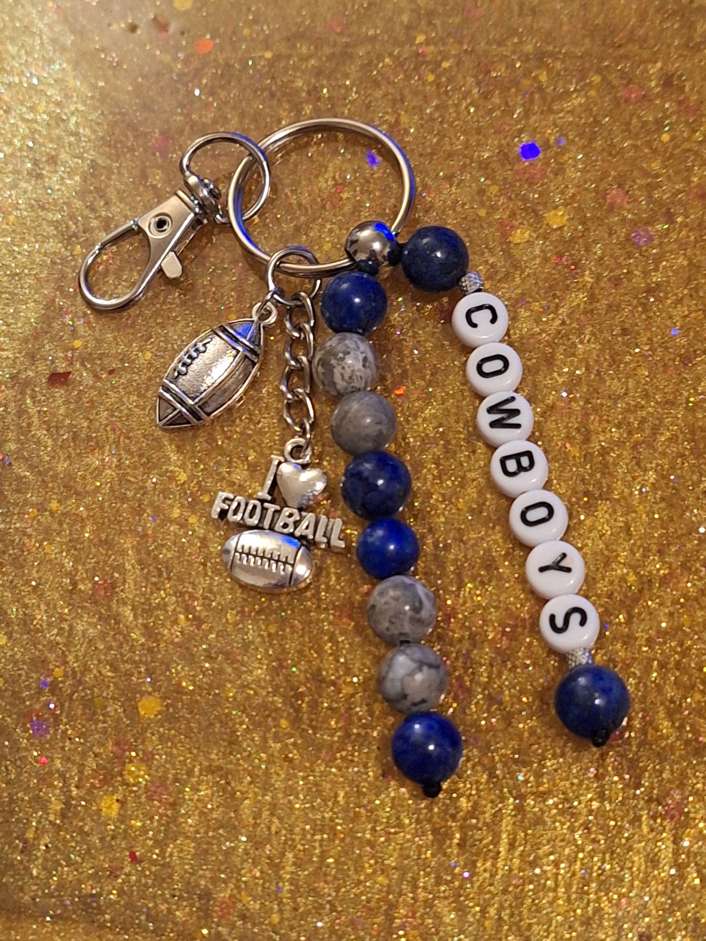 Cowboys 4Charm Stretch Bracelet and Keybead 2Pc Set