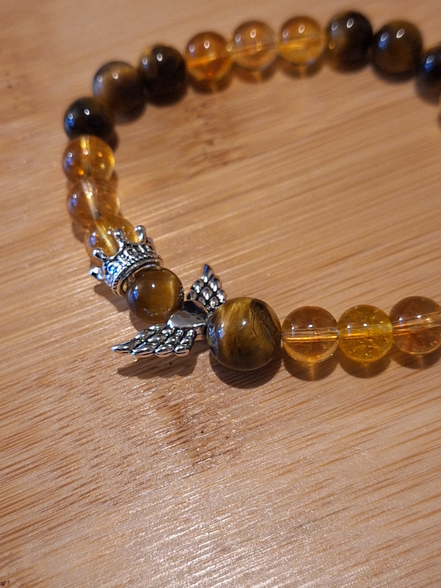 Tiger Eye Guardian Stretch Bracelet Citrine