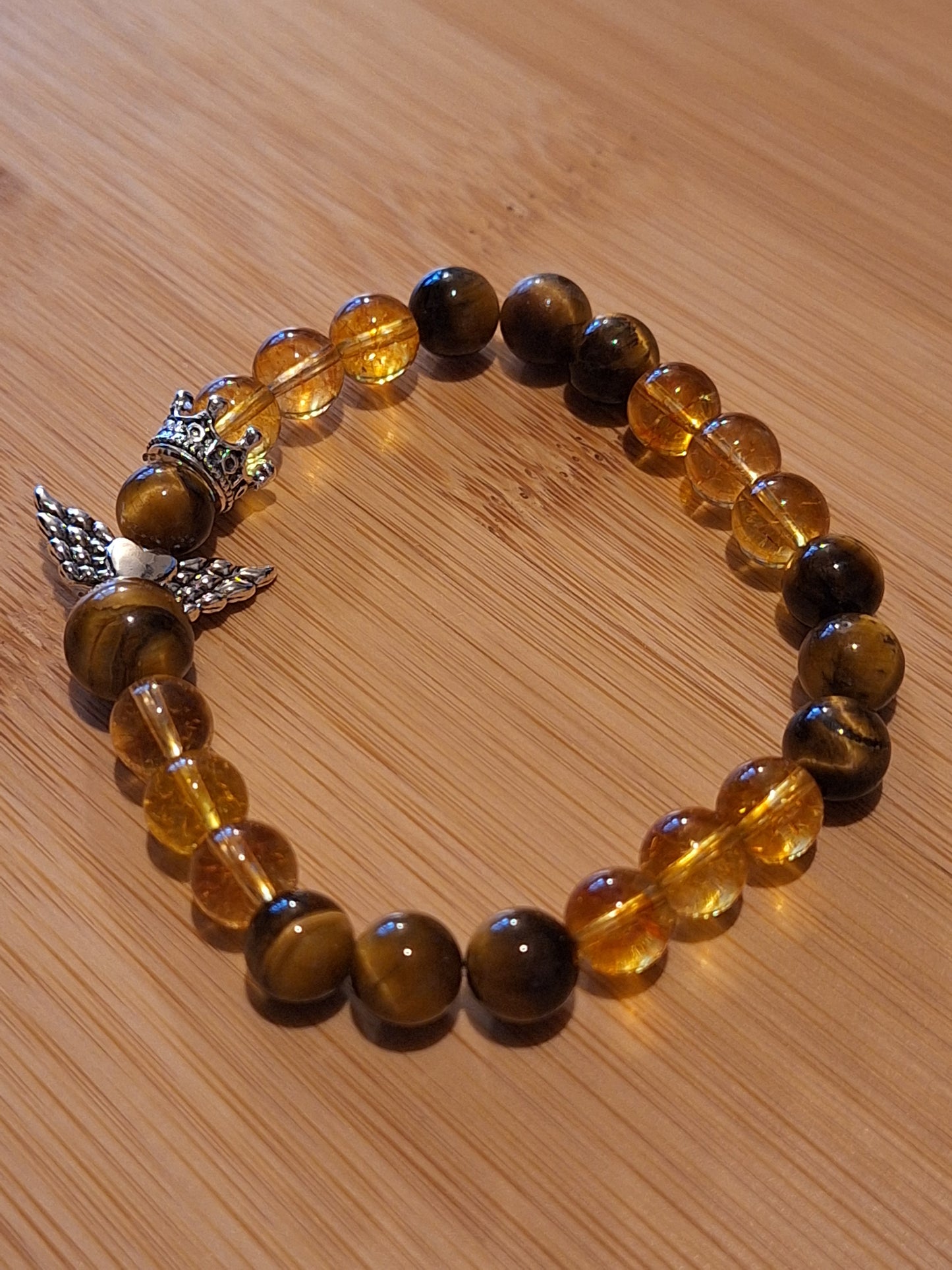 Tiger Eye Guardian Stretch Bracelet Citrine