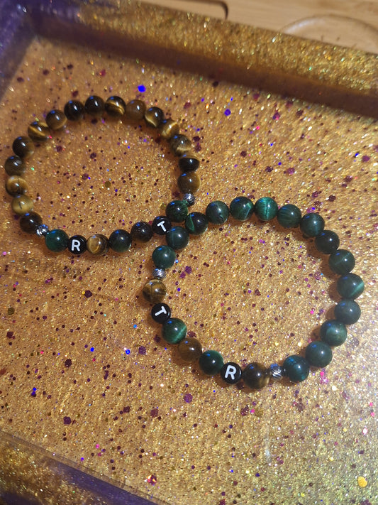 Couples Matching Tiger Eye Stretch Bracelet Set