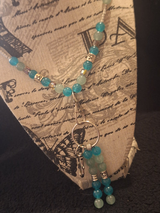Capricorn Amazonite 2 Piece Lanyard and Keybead Set Aventurine