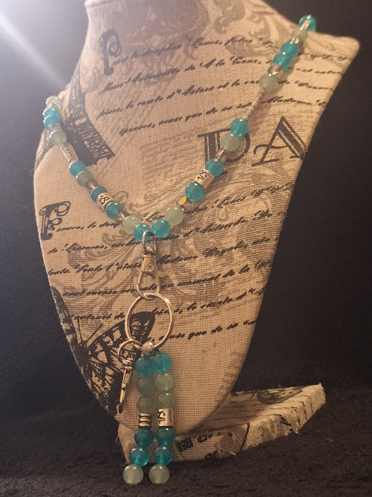 Capricorn Amazonite 2 Piece Lanyard and Keybead Set Aventurine