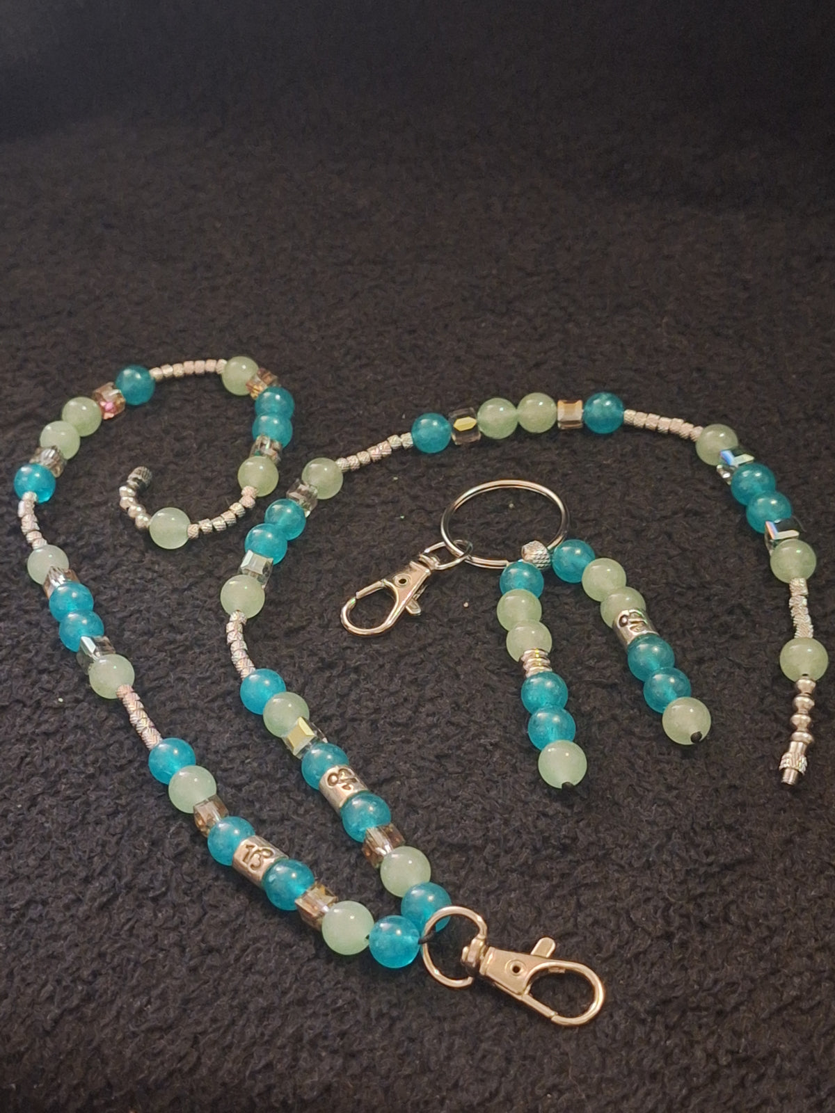 Capricorn Amazonite 2 Piece Lanyard and Keybead Set Aventurine