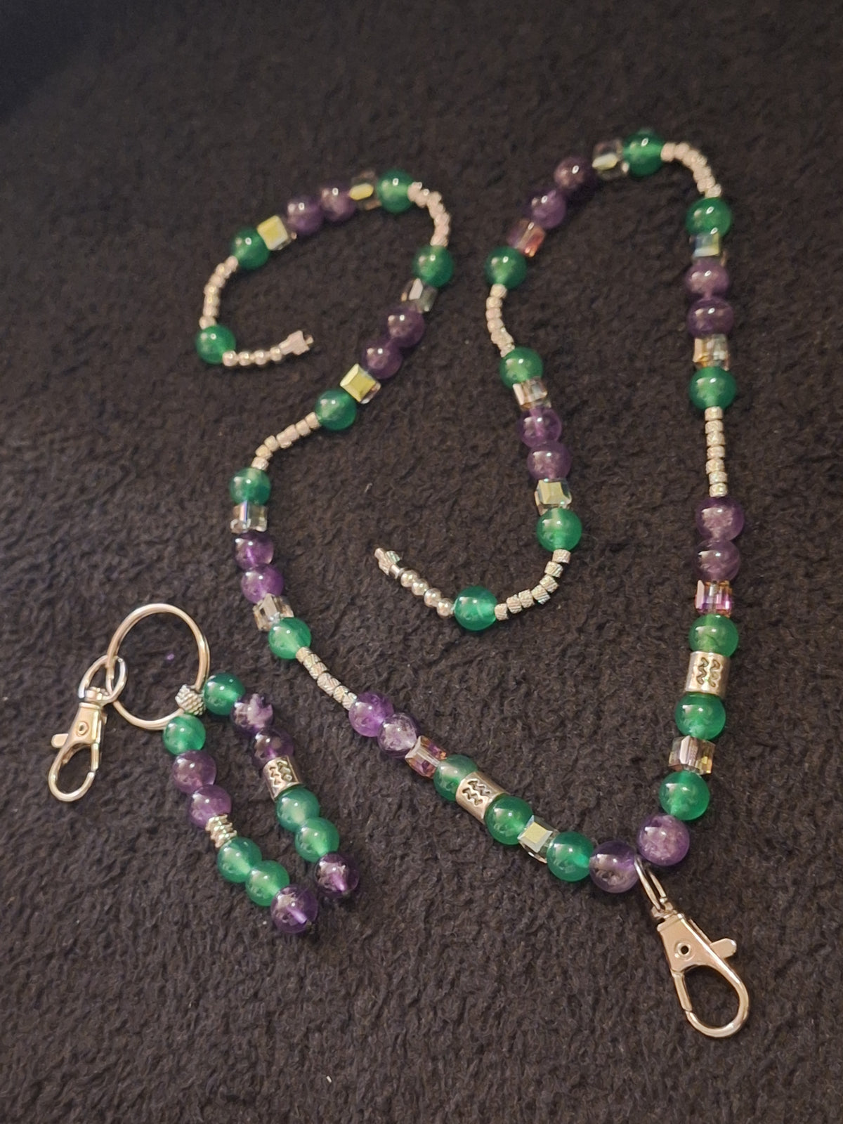 Aquarius Amethyst 2 Piece Lanyard and Keybead Set Agate