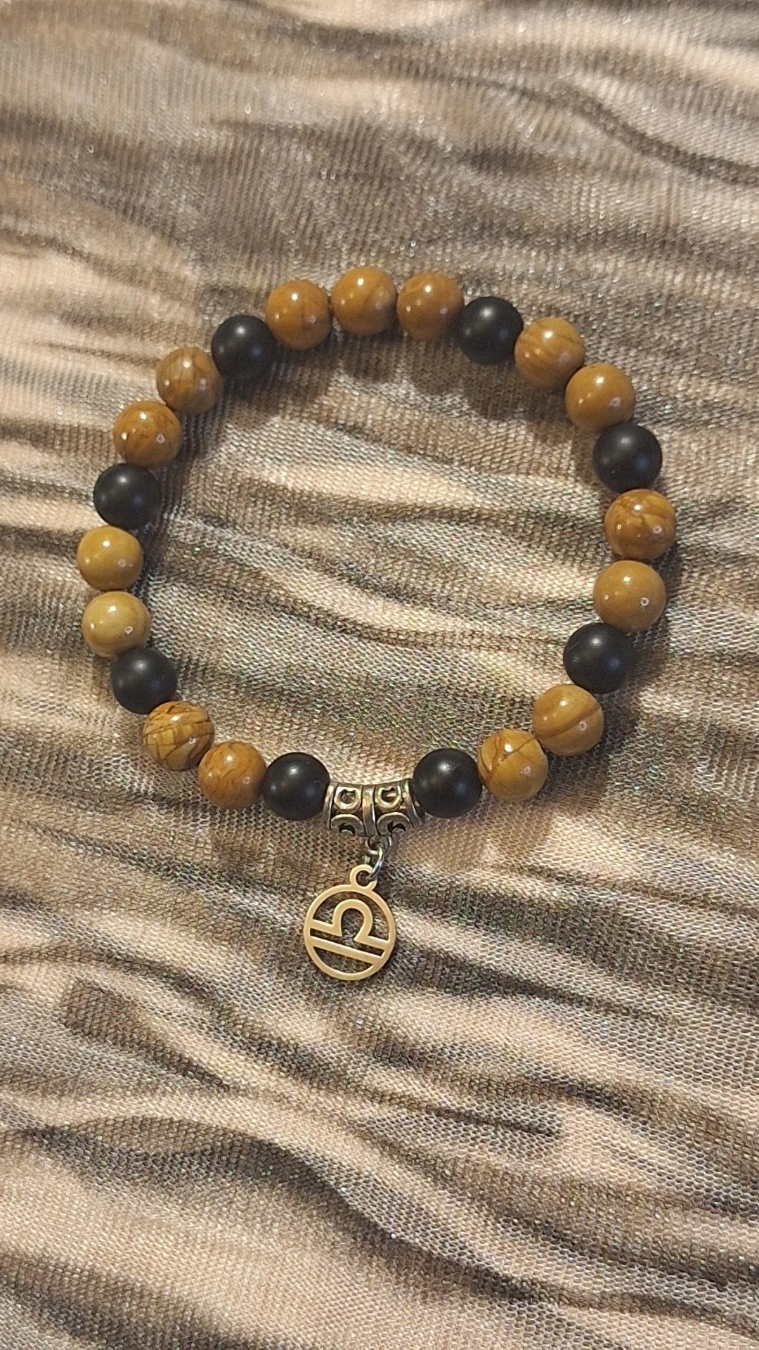 Libra Woodgrain Stretch Bracelet