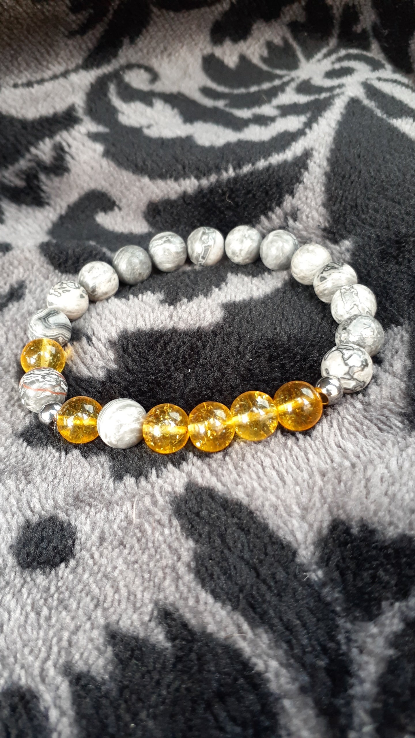 Map Citrine Stretch Bracelet