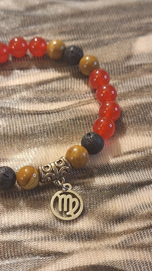 Virgo Carnelian Eye Stretch Bracelet