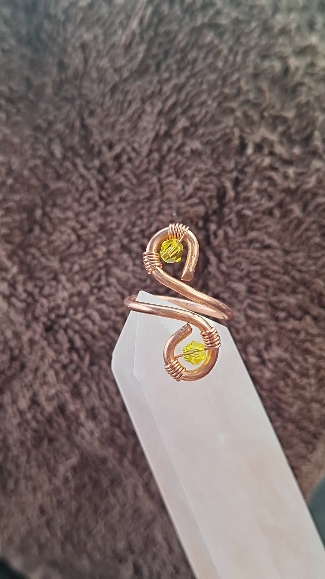 Yellow Copper Infinity Ring