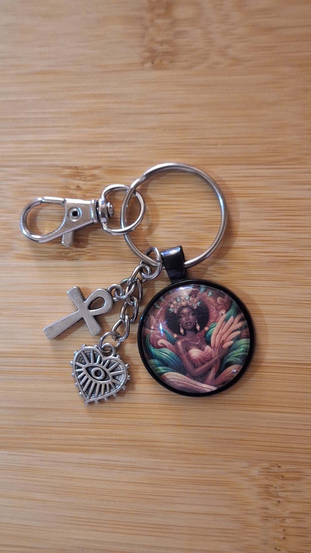 Virgo Brown Green Bezel Keychain