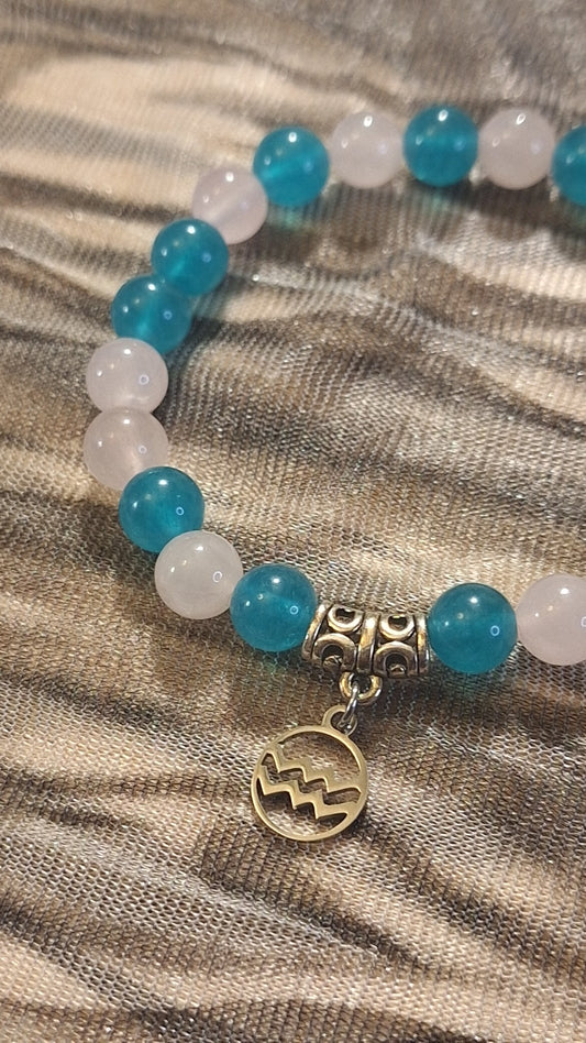 Aquarius Aventurine Rose Stretch Bracelet