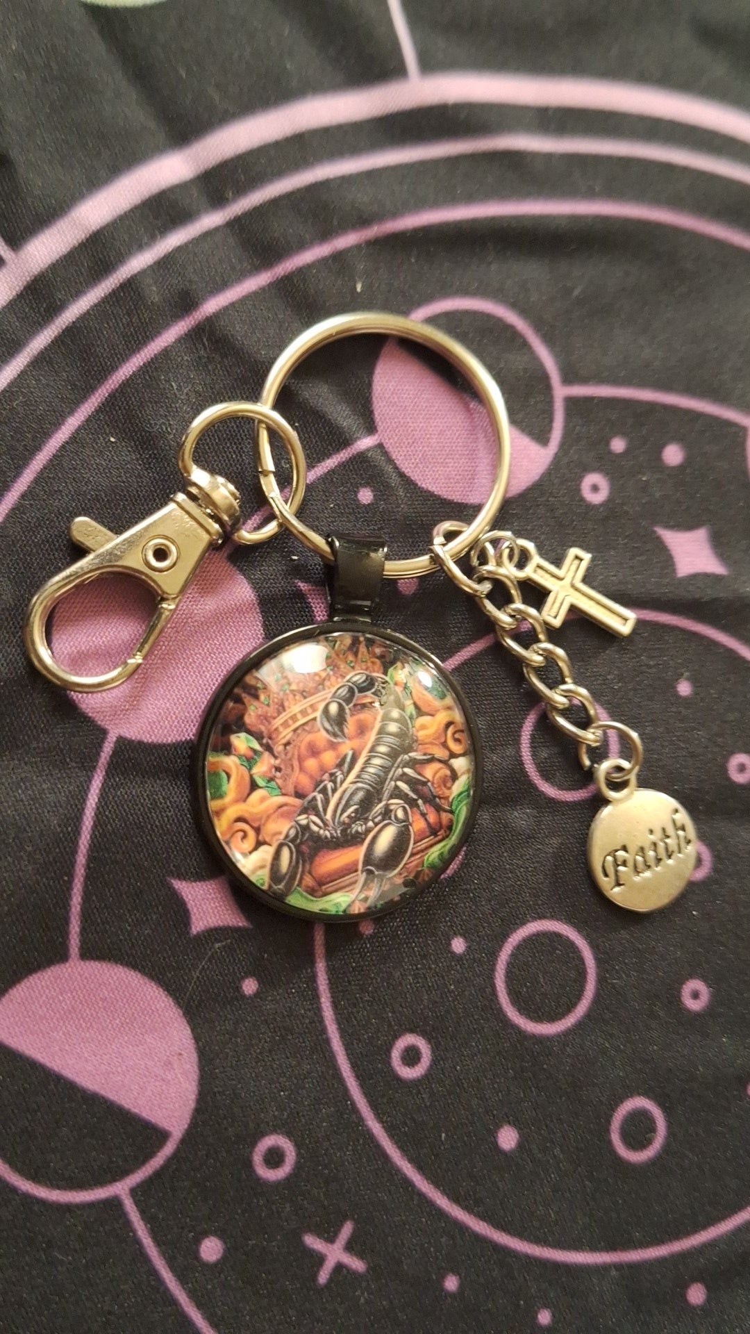 Scorpio Brown Green Bezel Keychain