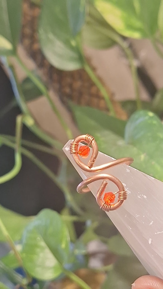 Red Copper Infinity Ring