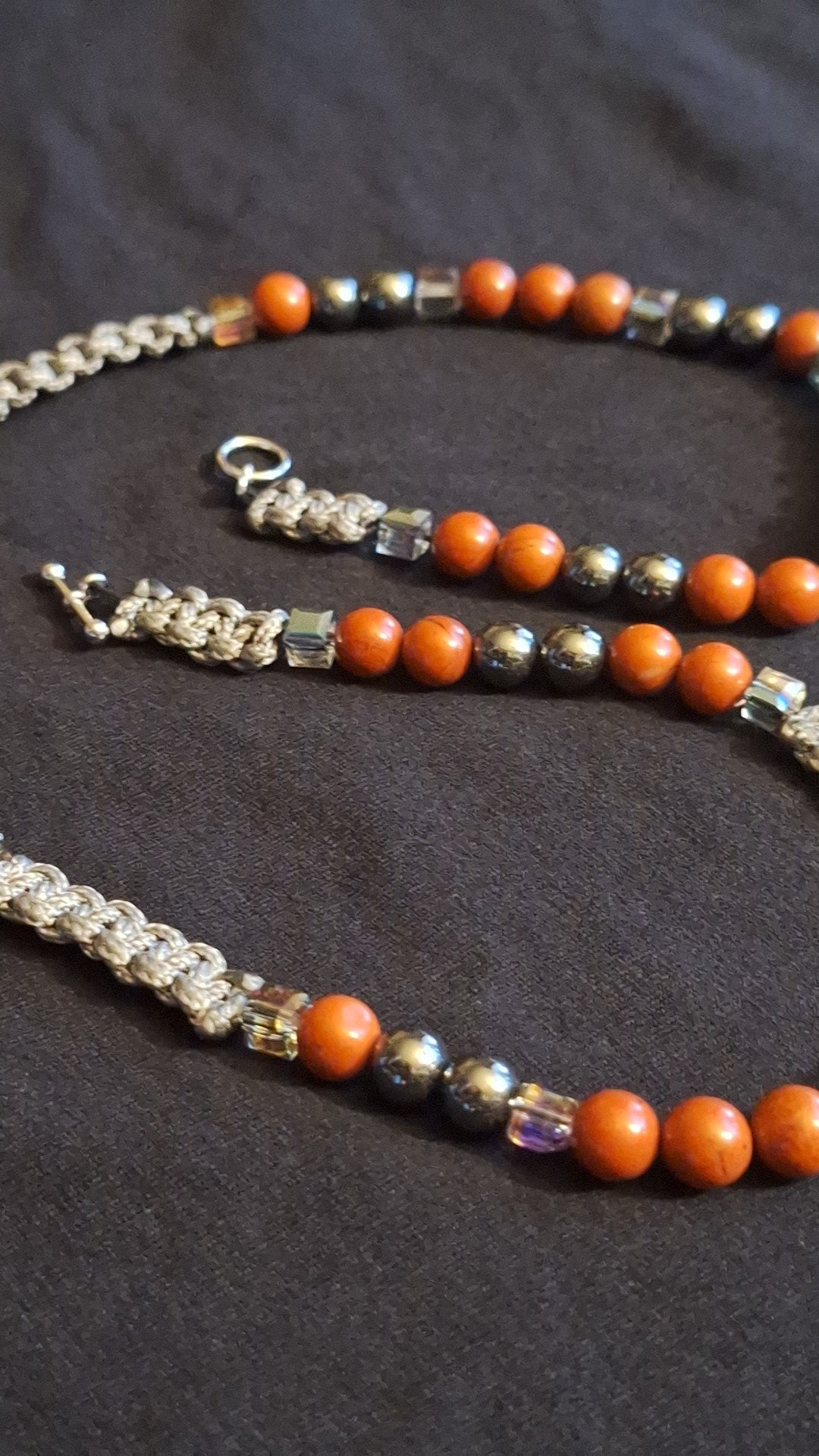 Scorpio Lanyard Red Jasper & Hematite