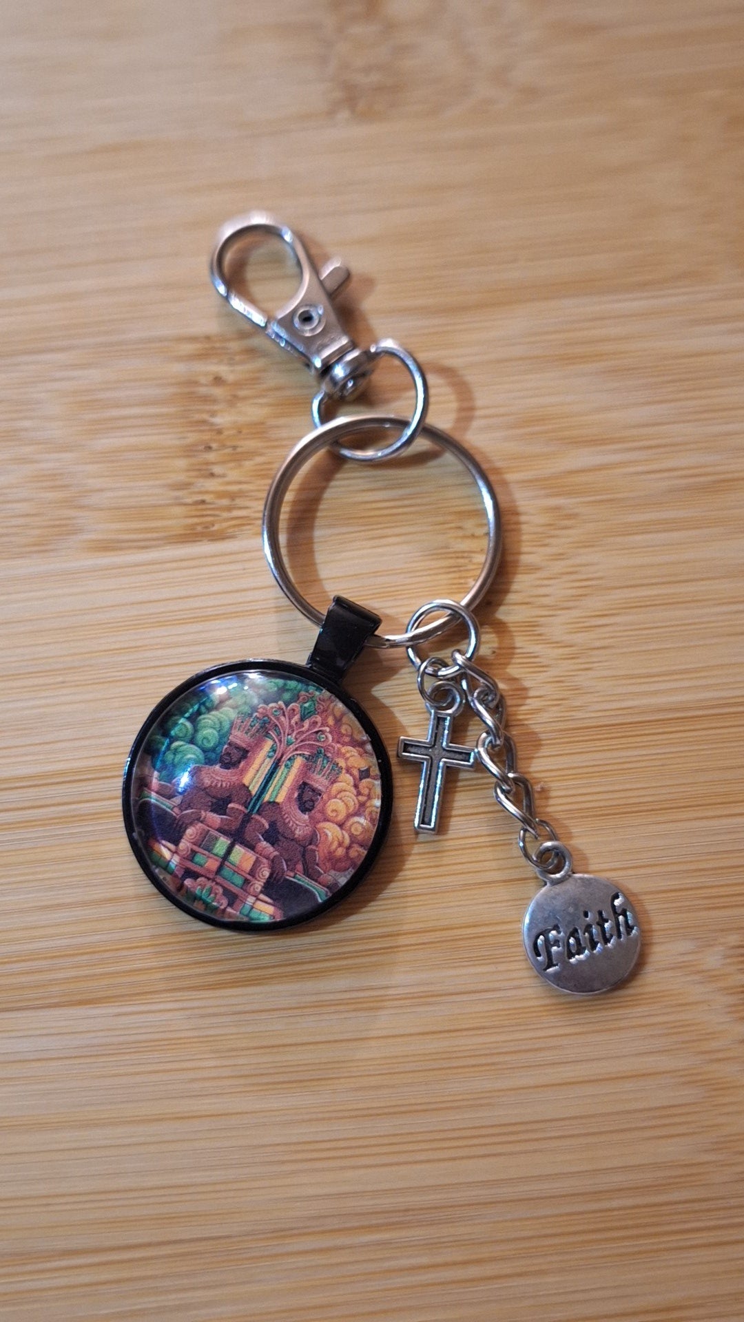 Gemini Brown Green Bezel Keychain