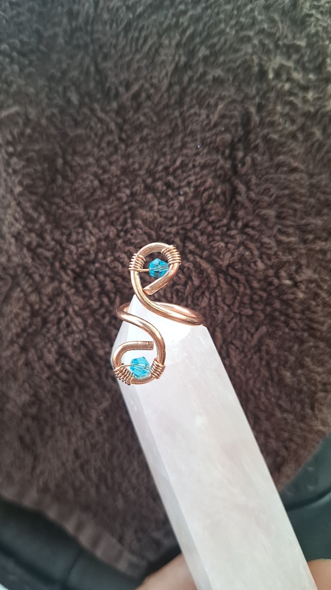 Light Blue Copper Infinity Ring