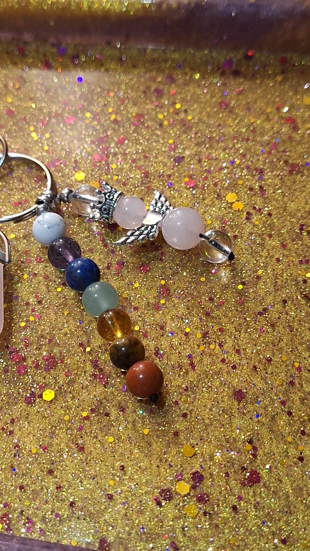 Rose Chakra Guardian with Rose Pendant Double Strand Keybeads