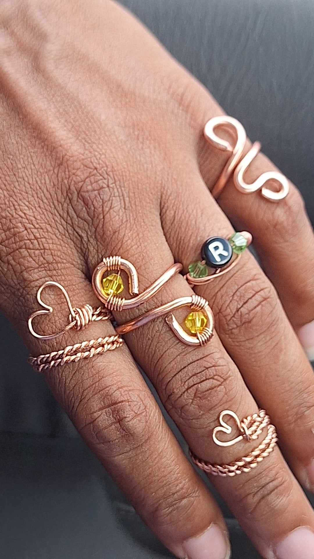 Yellow Copper Infinity Ring