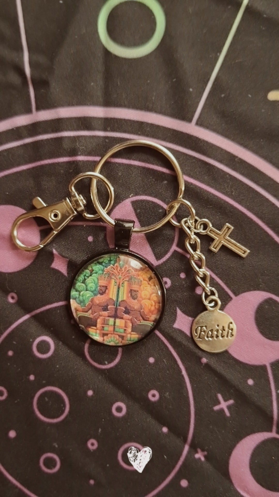 Gemini Brown Green Bezel Keychain