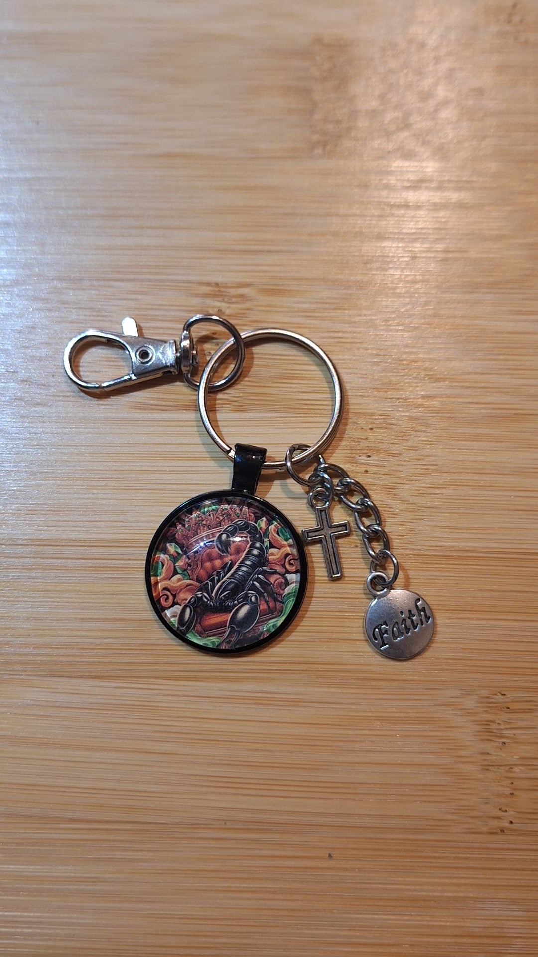 Scorpio Brown Green Bezel Keychain
