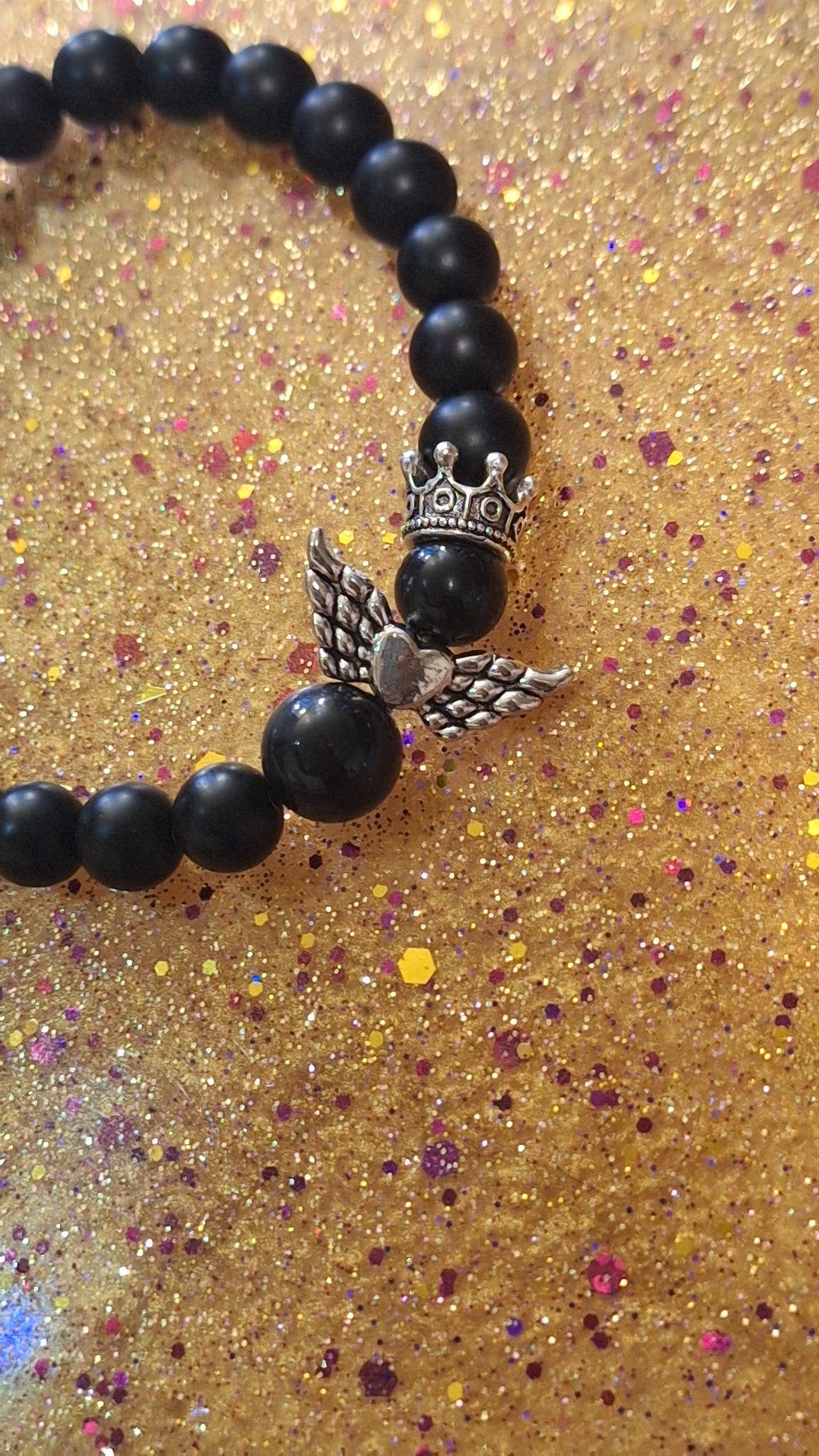 Obsidian Guardian With Onyx Stretch Bracelet