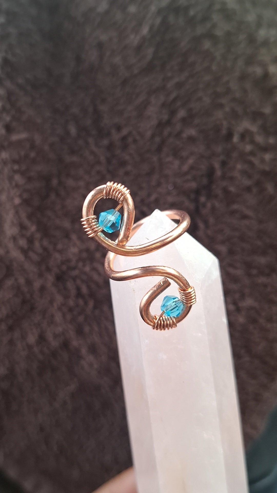 Light Blue Copper Infinity Ring