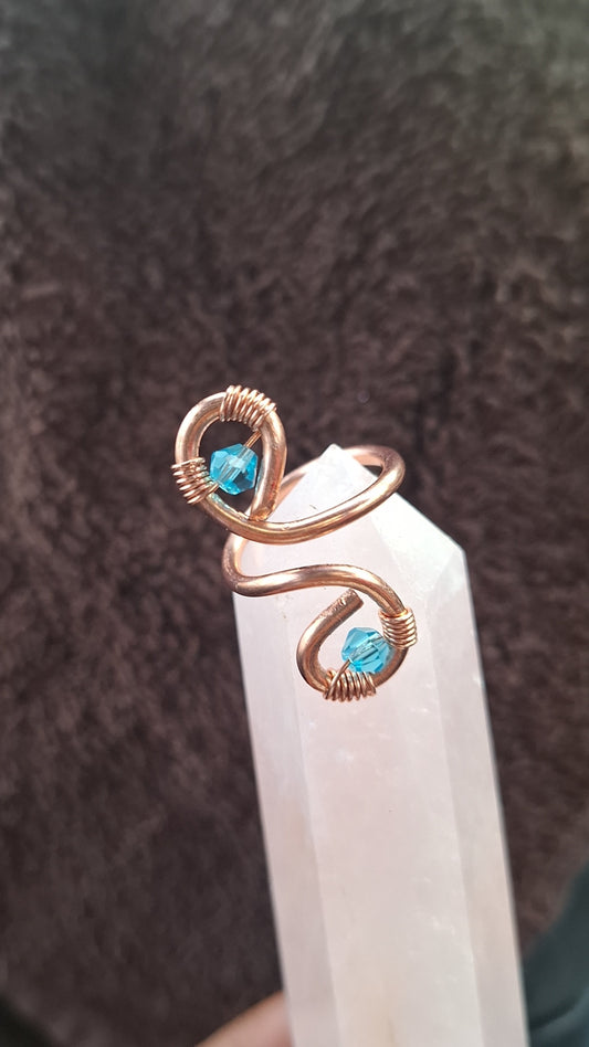 Light Blue Copper Infinity Ring