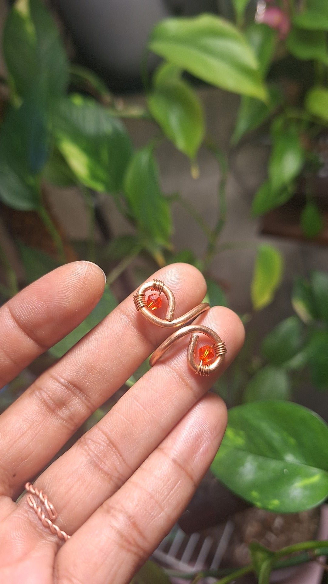 Red Copper Infinity Ring