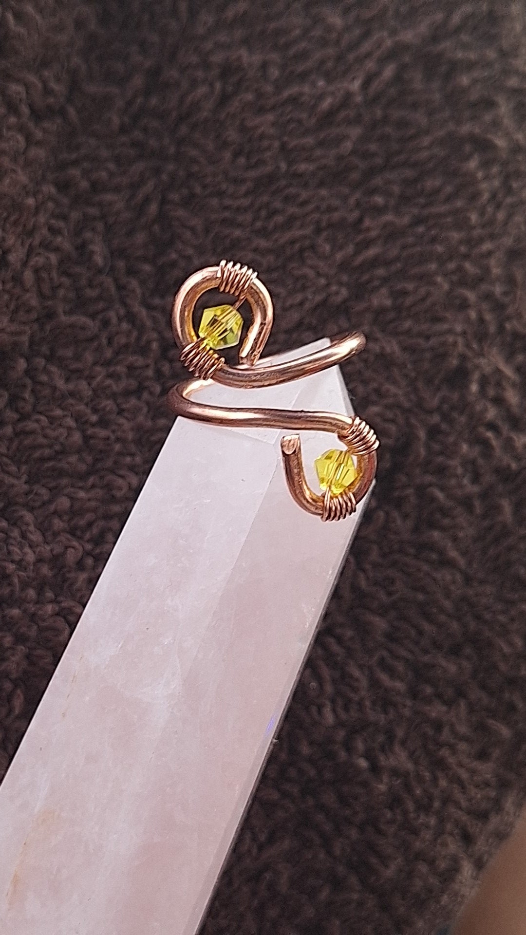 Yellow Copper Infinity Ring